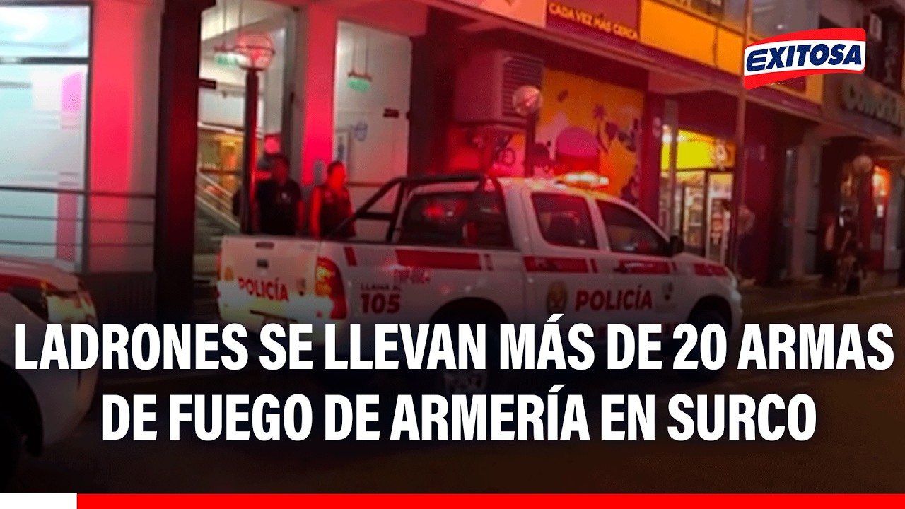 🔴🔵Tienda de armas en Surco fue asaltada a plena luz del día: Ladrones se llevaron más de 20 armas