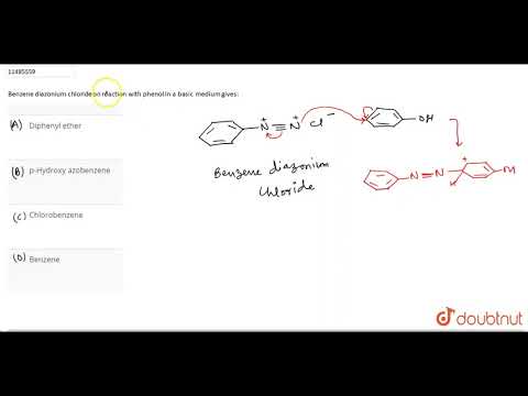 Benzene diazonium chloride on reaction with phenol in a basic medium gives: | 12 | ALCOHOL,PHENO...