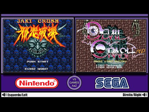 Jaki Crush VS Devil Crash (Super Famicom VS Mega Drive) Side by side comparison