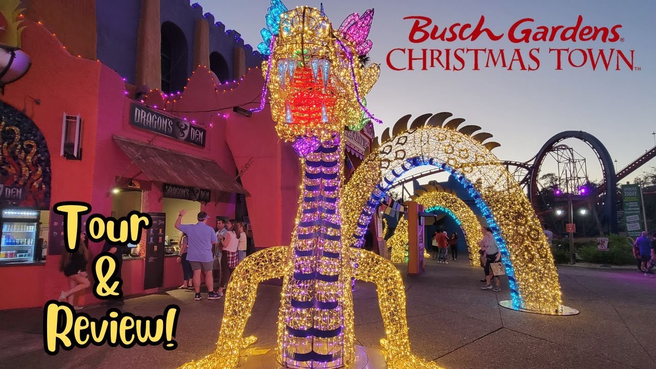 Busch Gardens Tampa Bay Christmas Town Tour & Review 2024!