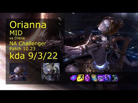 Orianna vs Diana Mid - NA Challenger 9/3/22 Patch 10.23 Gameplay