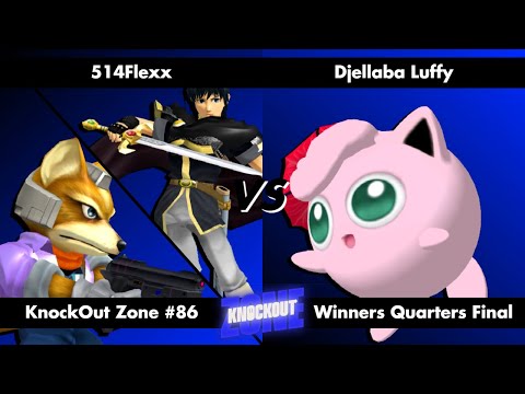 KnockOut Zone #86 - SSBM Winners Quarter Final - 514Flexx (Marth/Fox) vs Djellaba Luffy (Jigglypuff)