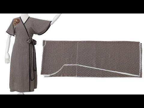 💃 One piece butterfly wrap dress to make quickly and easily cutting and sewing for beginners
