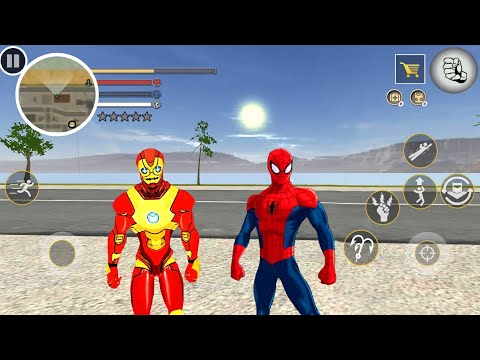 Süper Kahraman Demir Adam Oyunu - Flying Iron Rope Hero Vegas Gangster City #2 - Android Gameplay
