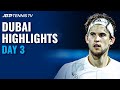 Thiem Makes Dubai Return; Shapovalov, Nishikori, Rublev Feature | Dubai 2021 Day 3 Highlights