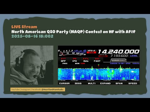 North American QSO Party (NAQP) - Ham Radio Live Stream with AF0F 2025-08-16 18:00 UTC