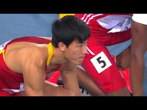 Dayron Robles is disqualified in the Men's 110 metres Hurdles Final