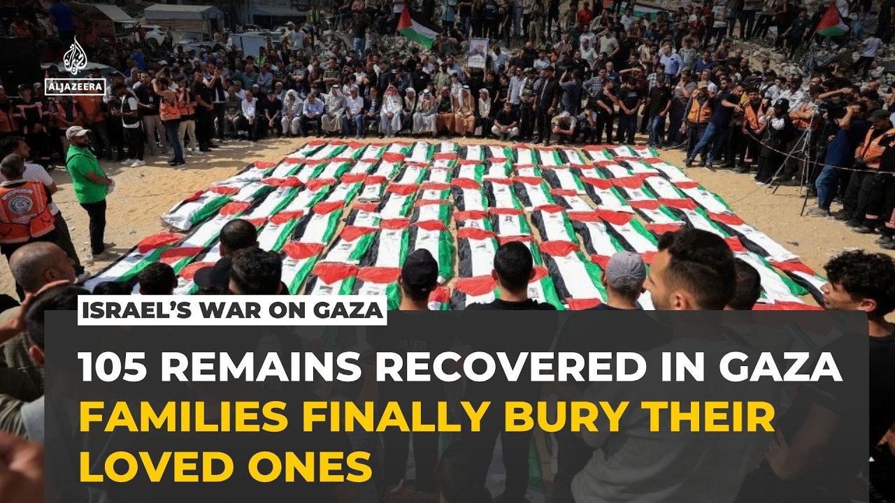 Gaza families bury remains of 105 Palestinians recovered from rubble