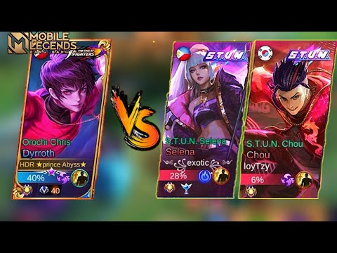 Dyrroth Orochi chris VS. S.T.U.N | INSANE DAMAGE! 🔥