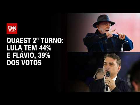Lula tem 44% e Flávio, 39% das intenções de voto no 2º turno; aponta pesquisa | LIVE CNN
