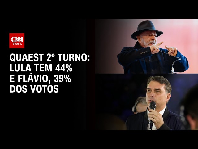 Lula tem 44% e Flávio, 39% das intenções de voto no 2º turno; aponta pesquisa | LIVE CNN