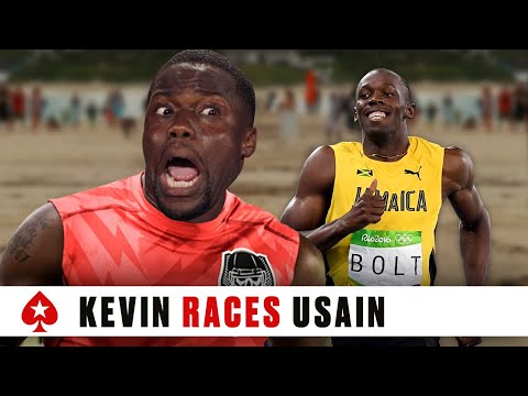 Here's Comedian Kevin Hart Racing Olympic Sprinter Usain Bolt