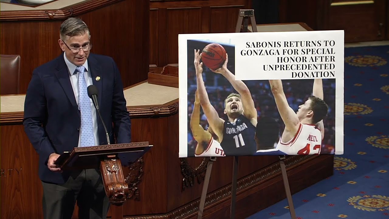 Video: Rep. Baumgartner honors Sabonis for Gonzaga gift naming strength center