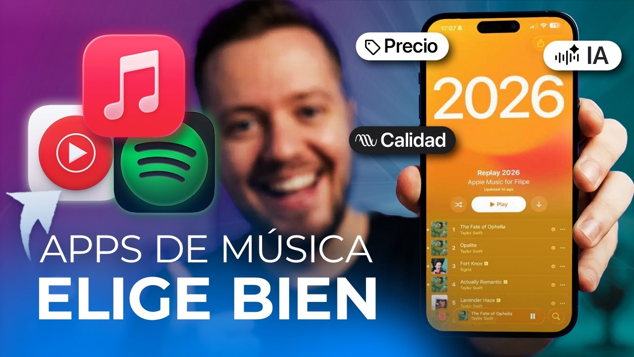 El MEJOR servicio de música para iPhone en 2026 (Apple Music vs Spotify vs YouTube Music)