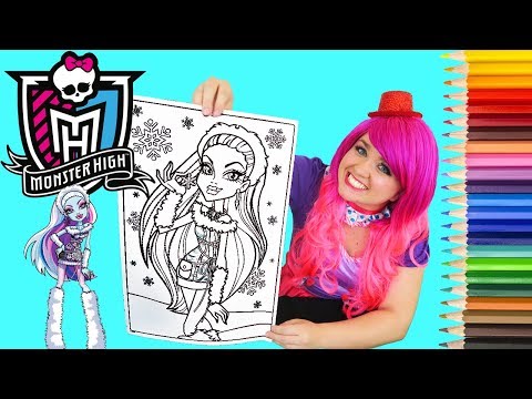 Coloring Monster High Abbey Bominable GIANT Coloring Book Page Colored Pencil | KiMMi THE CLOWN Video