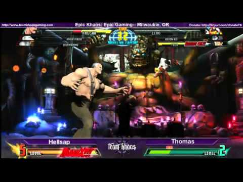 Epic Khaos Feb MvC3 - Hellsap (AMA/DOR/HAG) vs Thomas Ohashi (HKO/ZER/TRN_HKO/ZER/DRD)