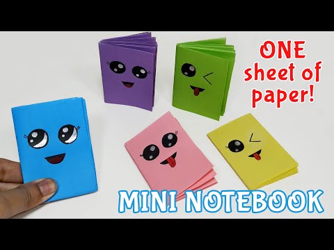 DIY MINI NOTEBOOKS ONE SHEET OF PAPER WITHOUT GLUE