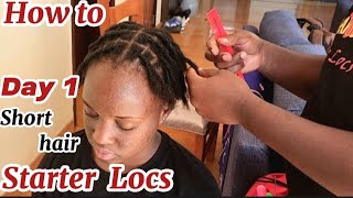 Simple Stater Locs Tutorial on Short Hair / Interlocking & Instant Crotchet Method