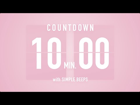 10 Minute Countdown Timer 🌸 Flip Clock with Simple Beeps 🔔
