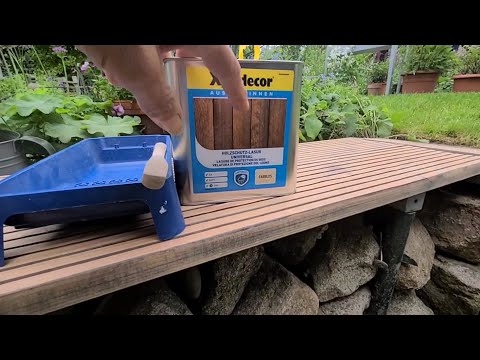 Holz streichen mit Xyladecor Holzschutz-Lasur Universal farblos aussen
