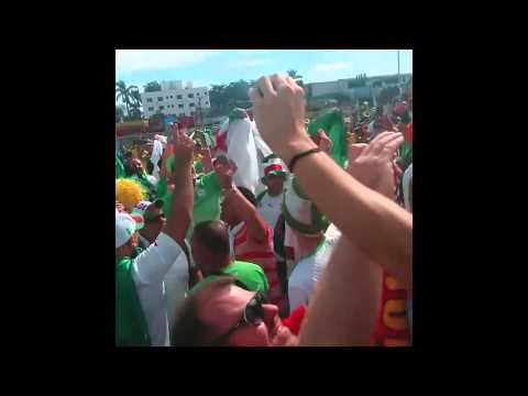 World Cup 2014  Belgium V Algeria 2 1  pre match chanting and dancing