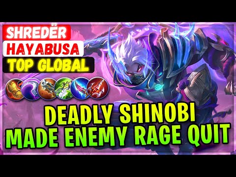 Deadly Shinobi Made Enemy Rage Quit [ Top 5 Global Hayabusa ] SHREDËR - Mobile Legends Emblem Build