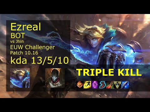 Ezreal ADC & Bard vs Jhin & Rakan - EUW Challenger 13/5/10 Patch 10.16 Gameplay