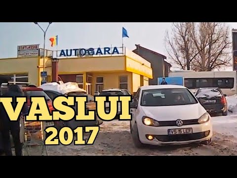 Orasul VASLUI ruta Calugareni - Traian - OMV -  Decebal - Autogara - Gara Republicii video ian 2017