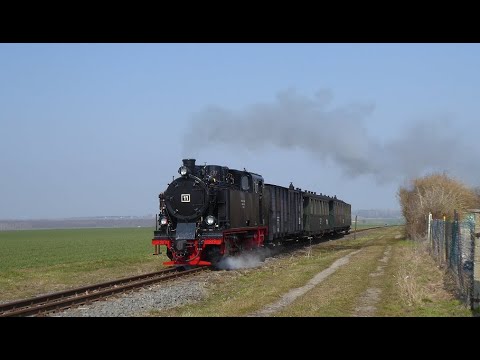 Lok 11 der Mansfelder Bergwerksbahn auf Probefahrt, 24.03.2021