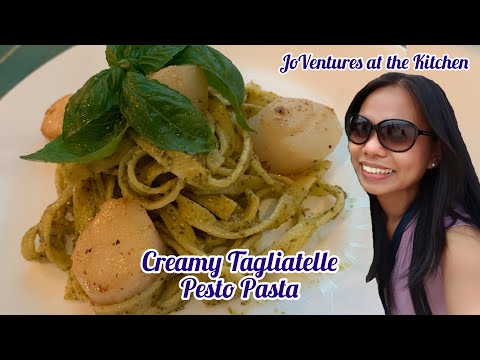 Quick and Easy Pesto Pasta Recipe #Pasta #Italian #JovyA. #tagliatelle