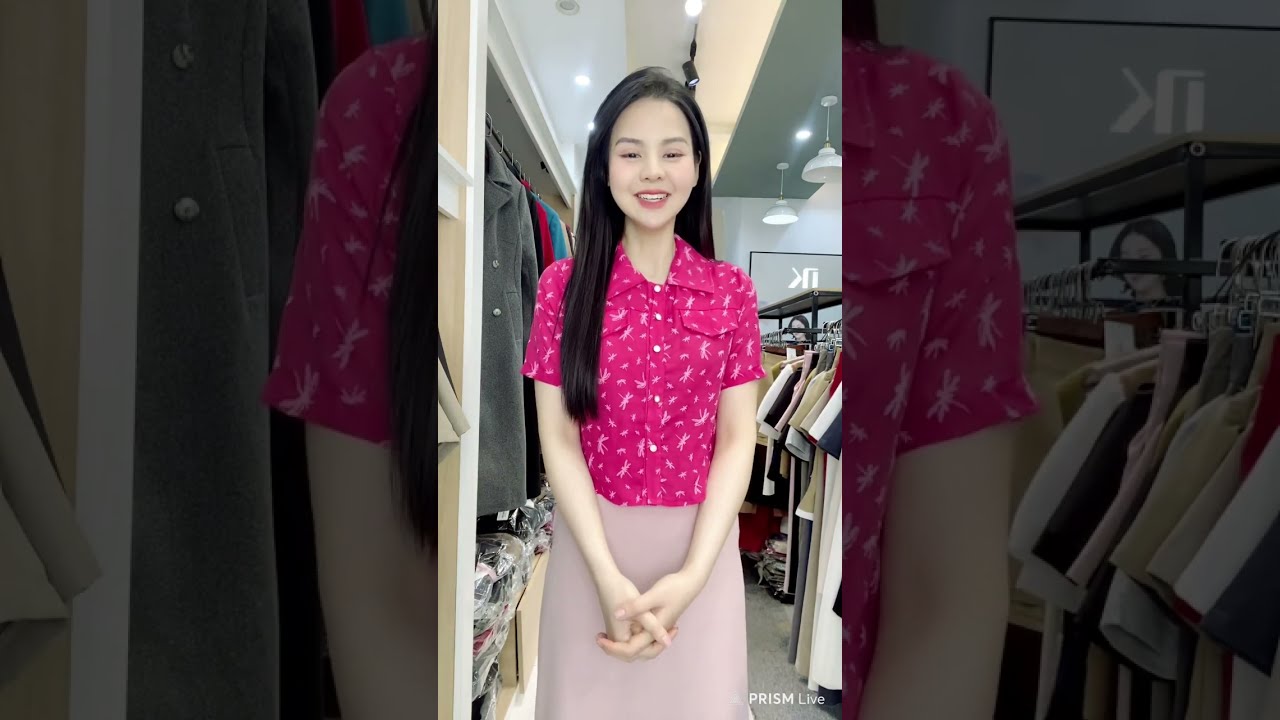 Sơ mi cổ nhọn họa tiết trẻ trung, mới mẻ NKSM2501005
