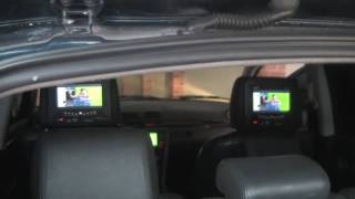 preview picture of video 'New Pair BLACK Headrest with 7 DVD USB SD VIDEO Monitors Wireless Game Car Package'