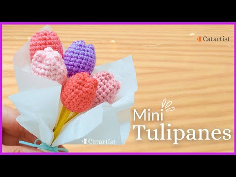 🌷Mini Baby Tulips - Easy Step-by-Step Crochet Tutorial 💕 BEGINNER LEVEL