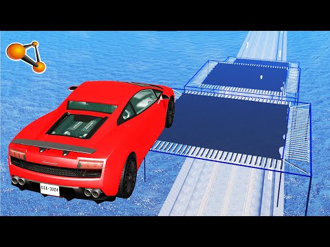 Cars vs Giant Trampoline - BeamNG.DRIVE | CrashTherapy