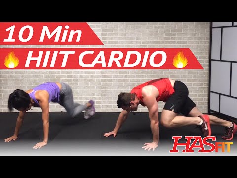 10 Min HIIT Cardio Workout for Fat Loss - High Intensity Workout at Home for Women Men No Equipment