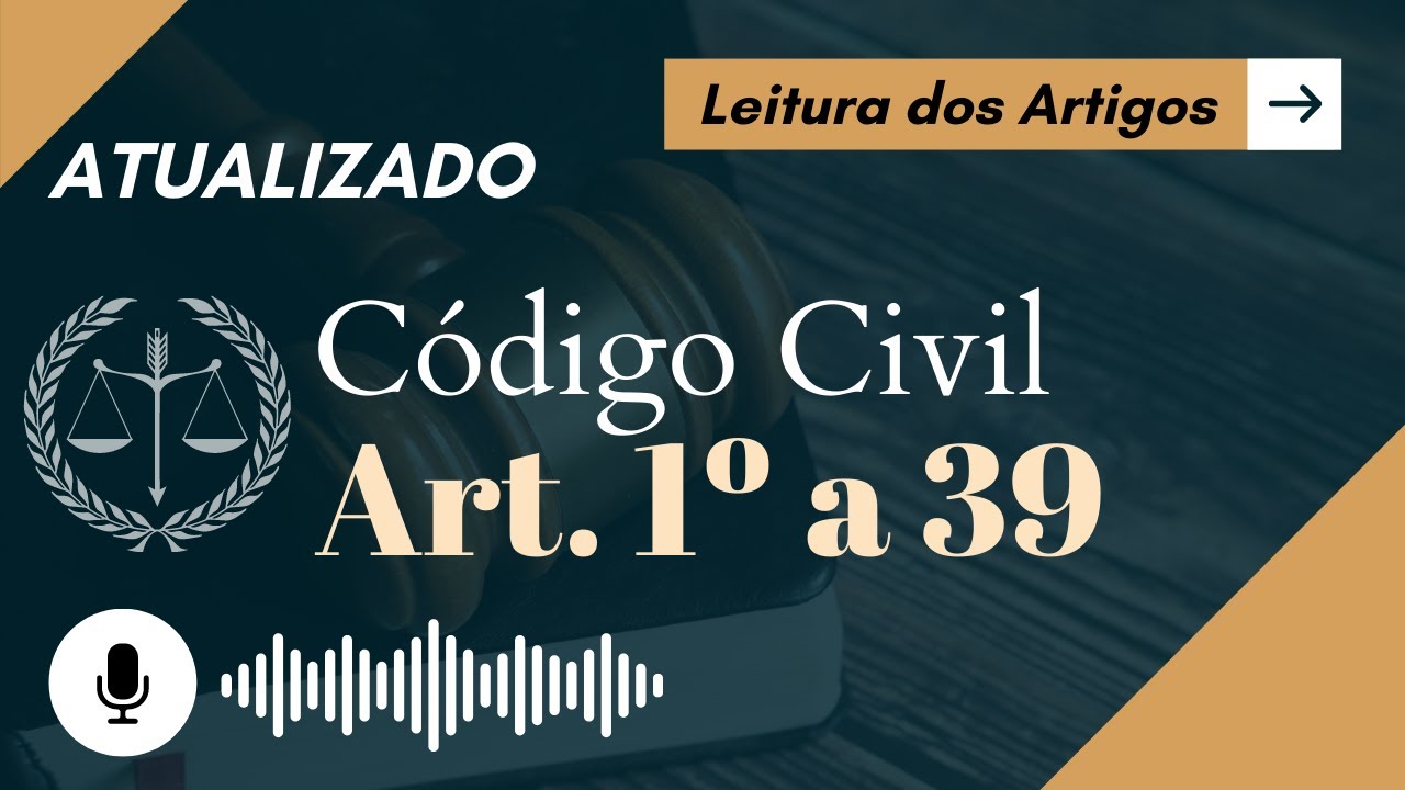 Código Civil Art. 1º a 39  em ÁUDIO (com letra) - PESSOAS NATURAIS - Voz Humana - CC Audiolivro