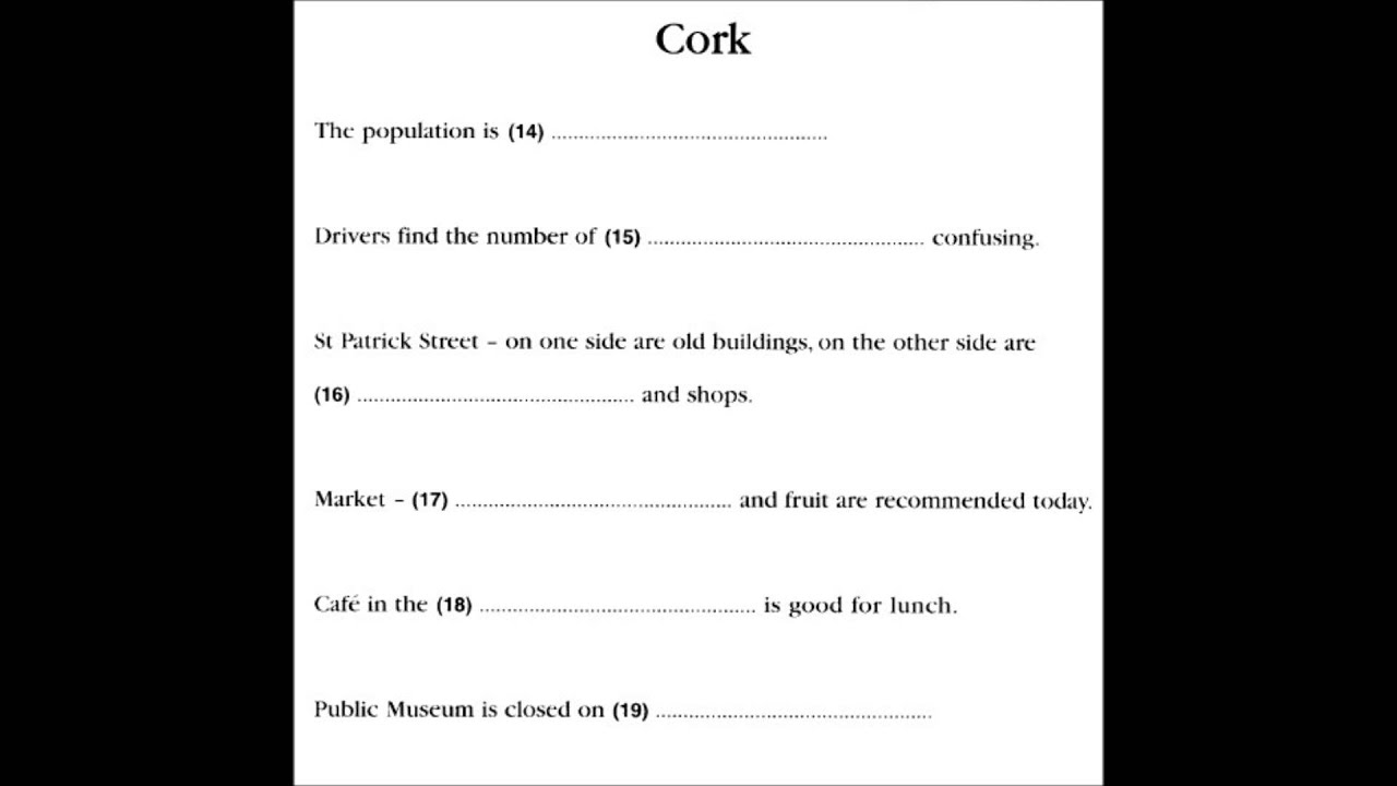 PET exam- Listening practice part 3
