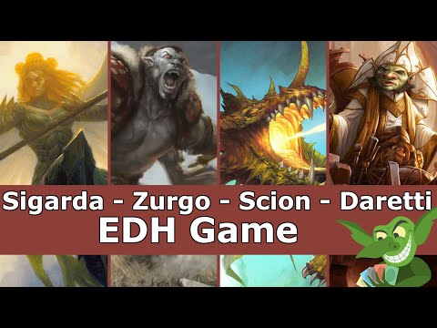 Sigarda vs Zurgo vs Scion vs Daretti EDH / CMDR game play for Magic: The Gathering