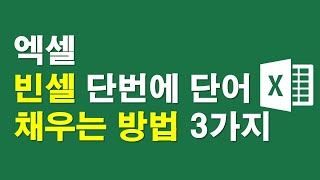 엑셀, 빈셀 단번에 단어 채우는 방법 3가지