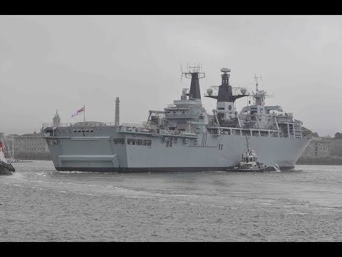 HMS ALBION L14 LEAVES DEVONPORT NAVAL BASE AT MUTTON COVE - 3rd July 2017