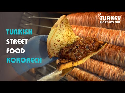 How Turkish Street Food Kokorech is Made | Kokoreç | Lamb Intestine Sandwich
