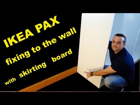 IKEA PAX wardrobe  fixing to the wall (with skirting board)