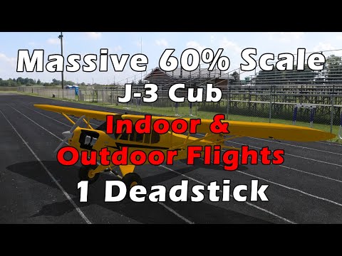 Massive 60%-Scale 21-ft RC J-3 Cub in Action: 6 Landings, Takeoffs, and a Deadstick Landing!