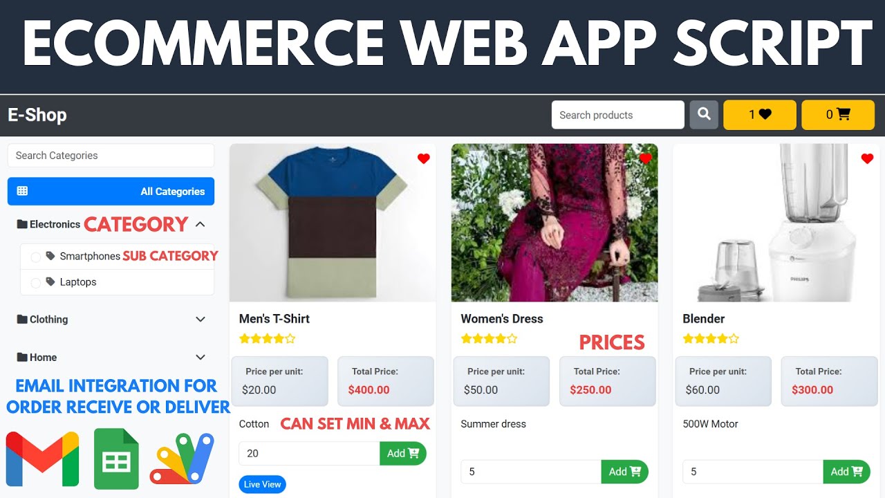 How to make Online Shopping Website by Appscript | C4
