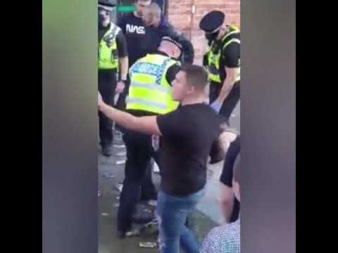 Drunken Leeds fans fight in street brawl after celebrating promotion