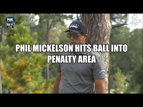 Phil Mickelson Hits Ball Into Penalty Area - Golf Rules