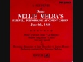 NELLIE MELBA.FAREWELL PERFORMANCE.Royal Opera House.1926.London.ELECTRIC  RECORDING TECHNIQUE.