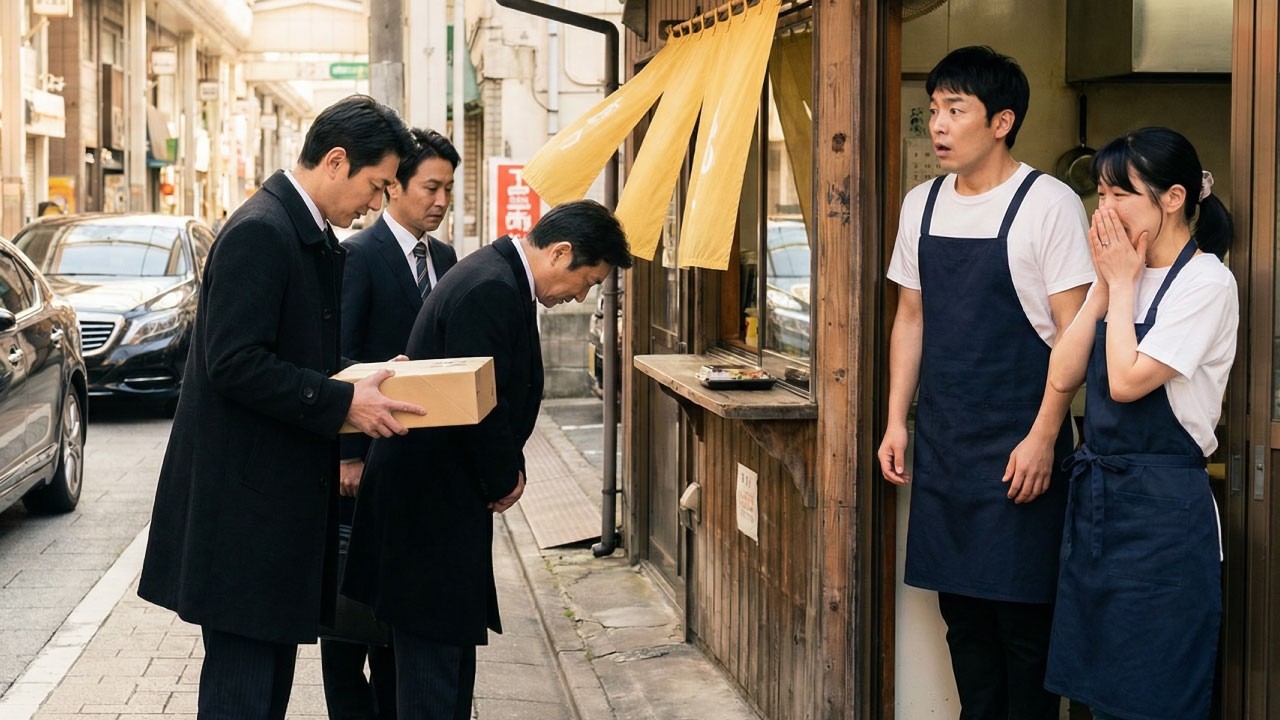 「こんな貧乏くさい弁当...キャンセルで」100食をドタキャンされ泣き崩れる若夫婦とそれを見ていた常連の老人。だが後日、黒塗りの高級車が3台弁当屋の前に現れるとーー。