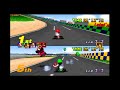 Mario Kart 64 N64 01 Mushroom Cup Luigi Raceway 50cc 2 Player