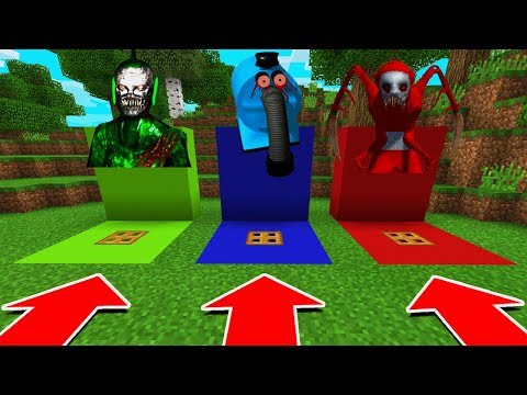 DO NOT CHOOSE THE WRONG TRAPDOOR IN Minecraft PE (Dipsy, Noo Noo, & Po Slendytubbies)